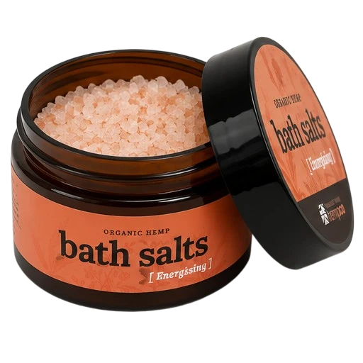Organic Hemp Bath Salts open jar